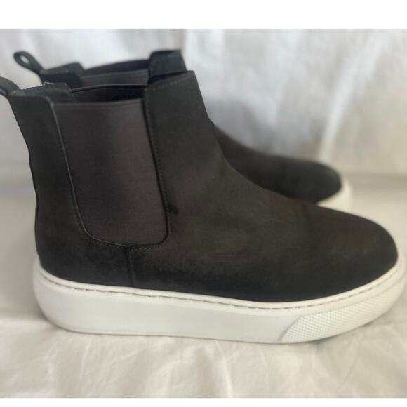 J/SLIDES DANI Dark Grey Suede Nubuck Hi Top Slip On Boots Sneakers 7.5M - Picture 3 of 7